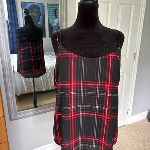 Le Chateau Red and Black Plaid Top
